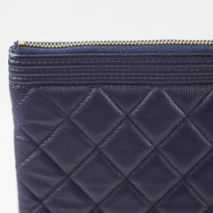 Chanel Caviar Boy Large O-Case Navy