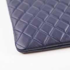 Chanel Caviar Boy Large O-Case Navy