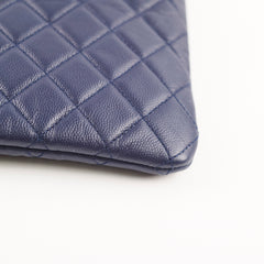 Chanel Caviar Boy Large O-Case Navy
