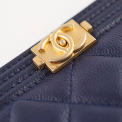 Chanel Caviar Boy Large O-Case Navy
