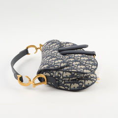 Dior Mini Saddle Bag Oblique Blue