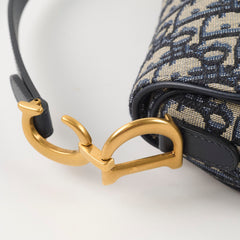 Dior Mini Saddle Bag Oblique Blue