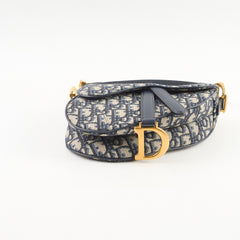 Dior Mini Saddle Bag Oblique Blue