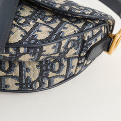Dior Mini Saddle Bag Oblique Blue