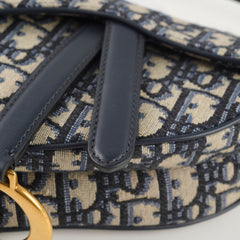 Dior Mini Saddle Bag Oblique Blue