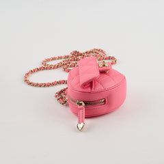 Chanel Micro Heart Bag Charm Pink