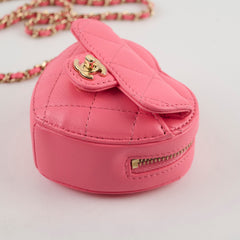 Chanel Micro Heart Bag Charm Pink