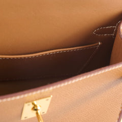 Hermes Mini Kelly Epsom Gold Z Stamp 2021