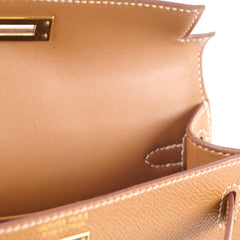 Hermes Mini Kelly Epsom Gold Z Stamp 2021