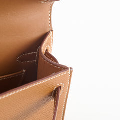 Hermes Mini Kelly Epsom Gold Z Stamp 2021