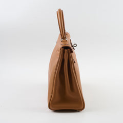 Hermes Kelly 28 Retourne Togo PHW Gold/Feu Verso M Square