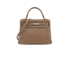 Hermes Kelly 28 Clemence Etoupe Q Square Stamp