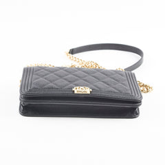 Chanel Boy Wallet On Chain Caviar Black GHW