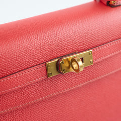 Hermes Kelly 25 Epsom Sellier Rose Jaipur X Stamp 2016