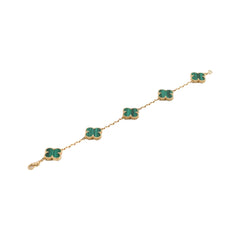 Van Cleef & Arpels Vintage Alhambra 5 Motif Bracelet Malachite 2024