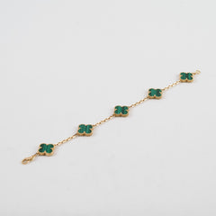 Van Cleef & Arpels Vintage Alhambra 5 Motif Bracelet Malachite 2024
