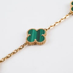 Van Cleef & Arpels Vintage Alhambra 5 Motif Bracelet Malachite 2024