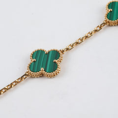 Van Cleef & Arpels Vintage Alhambra 5 Motif Bracelet Malachite 2024