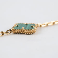Van Cleef & Arpels Vintage Alhambra 5 Motif Bracelet Malachite 2024
