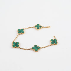 Van Cleef & Arpels Vintage Alhambra 5 Motif Bracelet Malachite 2024