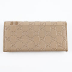 Gucci GG Supreme Leather Long Wallet Brown