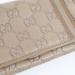 Gucci GG Supreme Leather Long Wallet Brown