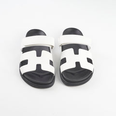 Hermes Chypre Sandals White 39.5