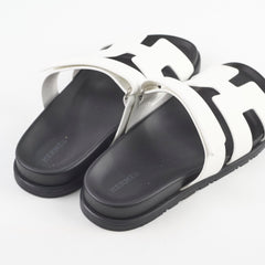 Hermes Chypre Sandals White 39.5