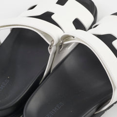 Hermes Chypre Sandals White 39.5