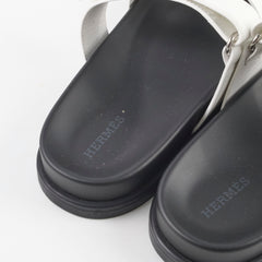Hermes Chypre Sandals White 39.5