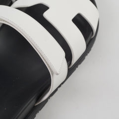 Hermes Chypre Sandals White 39.5