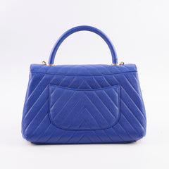 Chanel Medium COCO Handle Caviar Blue Serial 26