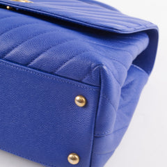 Chanel Medium COCO Handle Caviar Blue Serial 26