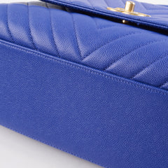 Chanel Medium COCO Handle Caviar Blue Serial 26