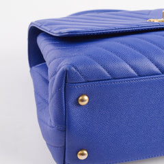 Chanel Medium COCO Handle Caviar Blue Serial 26