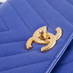 Chanel Medium COCO Handle Caviar Blue Serial 26