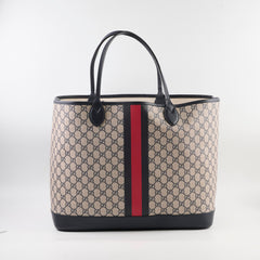 Gucci GG Supreme Web Large Ophidia Tote with Pouch