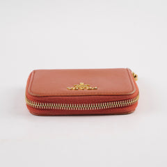 Prada Saffiano Coin Wallet Orange
