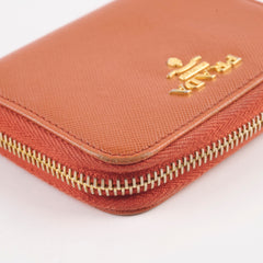Prada Saffiano Coin Wallet Orange