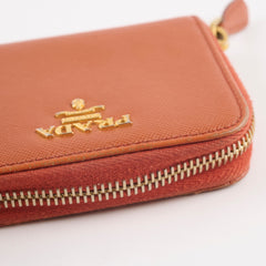 Prada Saffiano Coin Wallet Orange