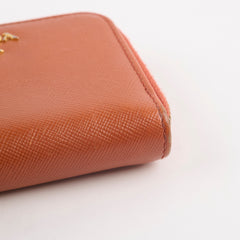 Prada Saffiano Coin Wallet Orange