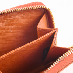 Prada Saffiano Coin Wallet Orange