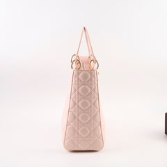 Christian Dior Large Lady Dior Lambskin Pink