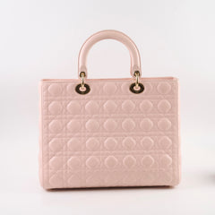 Christian Dior Large Lady Dior Lambskin Pink