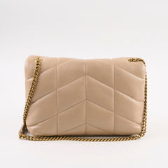 Saint Laurent Lou Puffer Mini Beige
