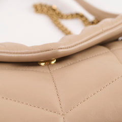 Saint Laurent Lou Puffer Mini Beige