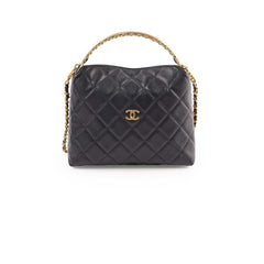 Chanel Seasonal Caviar 24A Clutch with Chain Black