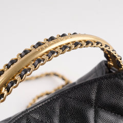 Chanel Seasonal Caviar 24A Clutch with Chain Black