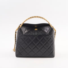 Chanel Seasonal Caviar 24A Clutch with Chain Black