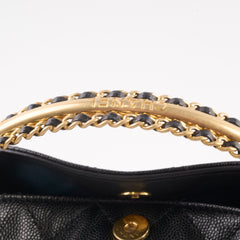 Chanel Seasonal Caviar 24A Clutch with Chain Black